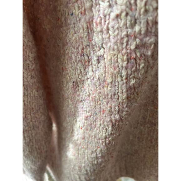 Anthropologie Sweater Small Pink Marled Knit Boxy Drop Shoulder Pullover - Picture 10 of 11